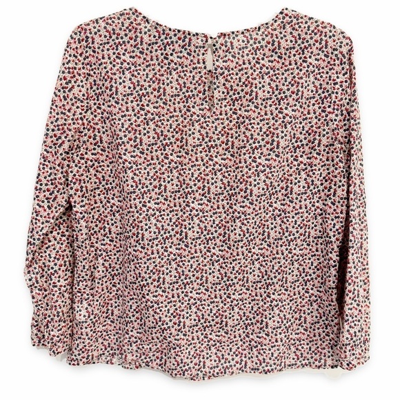 J. Crew Mercantile | Floral Print Ruffle Blouse Boxy Size 4 - Picture 2 of 5